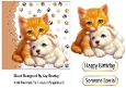Cute Puppy &  Ginger Kitten With Paw Prints Topper 7x7 (THREE)