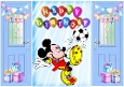 Blue Gatefold With Balloons With Mickey Playing Footie (NINE)