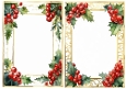 2 Lovely Gold Red Berries A5 Card Fronts/Inserts (ONE & TWO)