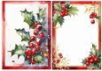 2 Lovely Gold Red Berries A5 Card Fronts/Inserts (THREE & FOUR)