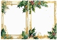 2 Lovely Gold Green Holly With Baubles A5 Card Fronts/Inserts (ONE & TWO)