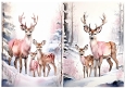 2 Pretty Pink Woodland With Deers A5 Card Fronts (ONE/TWO)