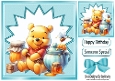 Lovely Pooh Bear With His Honey Pot 8x8 Card Front