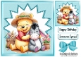 Lovely Pooh Bear With Eeyore 8x8 Card Front