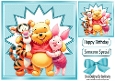 Lovely Pooh Bear With Friends 8x8 Card Front