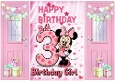 Pink Gatefold With Balloons & Minnie Mouse (3RD BIRTHDAY)