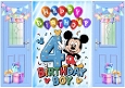 Blue Gatefold With Mickey Mouse (4TH BIRTHDAY)
