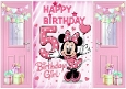 Pink Gatefold With Balloons & Minnie Mouse (5TH BIRTHDAY)