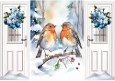 Christmas Gatefold With Snow And Robins (FOUR)