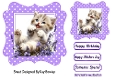 Cute Kitten Playing Purple Polkadot 7X7 Frame (THREE)