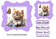 Cute Kitten Playing Purple Polkadot 7X7 Frame (FOUR)