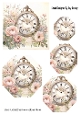 Pretty Vintage Clock With Pink Roses Hex Pyramids (ONE)