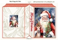 Lovely Santa With Deer, Christmas A5 FOLDED BOOK (THREE)
