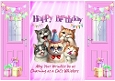 Lovely Cat & Friends Humour A5 Pink Gatefold 