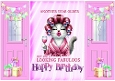 Lovely Cat Looking Fabulous  Humour A5 Pink Gatefold