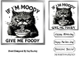 Black Moody Cat With Humour  Laptop 7X7 Topper/Card Front