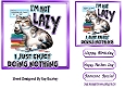 Funny Cat With Humour 7X7 Purple Topper/Card Front