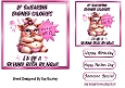 Funny Pig With Humour 7X7 Pink Topper/Card Front