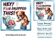 Funny Dog With Humour 7X7 Blue Topper/Card Front