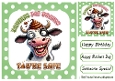 Green 8x8 Polkadot Frame With Cow With Humour (ONE)