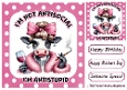 Pink 8x8 Polkadot Frame With Cow With Humour (TWO)