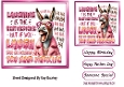 Comical Donkey  With Humour 7X7 Pink Topper/Card Front
