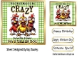 Chickens  With Funny Humour 7X7 Gold/Green Topper/Card Front (TWO)