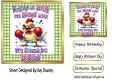 Chicken  With Funny Humour 7X7 Gold/Green Topper/Card Front (FOUR)