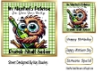 Owl  With Funny Humour 7X7 Gold/Green Topper/Card Front (ONE)