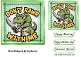 Green Denim 7x7 Topper/Card Front With Animal Humour (ONE)