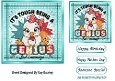 Turq Denim 7x7 Topper/Card Front With Animal Humour (TWO)