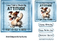 Blue Denim 7x7 Topper/Card Front With Animal Humour (THREE)