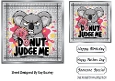 Silver Denim 7x7 Topper/Card Front With Animal Humour (FIVE)