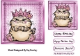 Pink Denim 7x7 Topper/Card Front With Animal Humour (SEVEN)