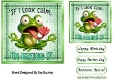 Gold Denim 7x7 Topper/Card Front With Frog Humour (TWO)