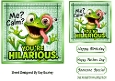 Gold Denim 7x7 Topper/Card Front With Frog Humour (THREE)