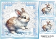 Lovely Christmas Animal On Blue Lace 8x8 (TWO)