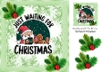 Christmas Santa Waiting With Holly 8x8