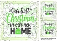 Christmas In Our New Home Green Scroll  8x8