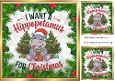 Christmas Hippo In Santa Hat 8x8
