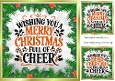 Christmas Cheer Words With Holly Orange 8x8