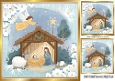 Pretty Christmas Nativity Scene 8x8 Card (TWO)
