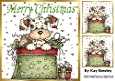 Cute Christmas Whimsical Puppy 8x8 (TWO)