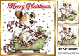 Cute Christmas Whimsical Puppy 8x8 (THREE)