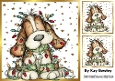 Cute Christmas Whimsical Puppy 8x8 (FOUR)