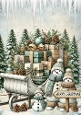 Lovely Christmas Snowmen Scene A4