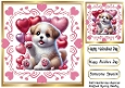 Pink Hearts And Cute Valentine Puppy 8x8 (ONE)