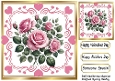 Pink Hearts And Pretty Pink Roses 8x8 (TWO)