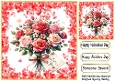 Pink/Red Roses With LOVE YOU 8x8 Card Frame of Red Hearts