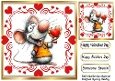 Whimsical Valentine Mouse 8x8 (TWO)